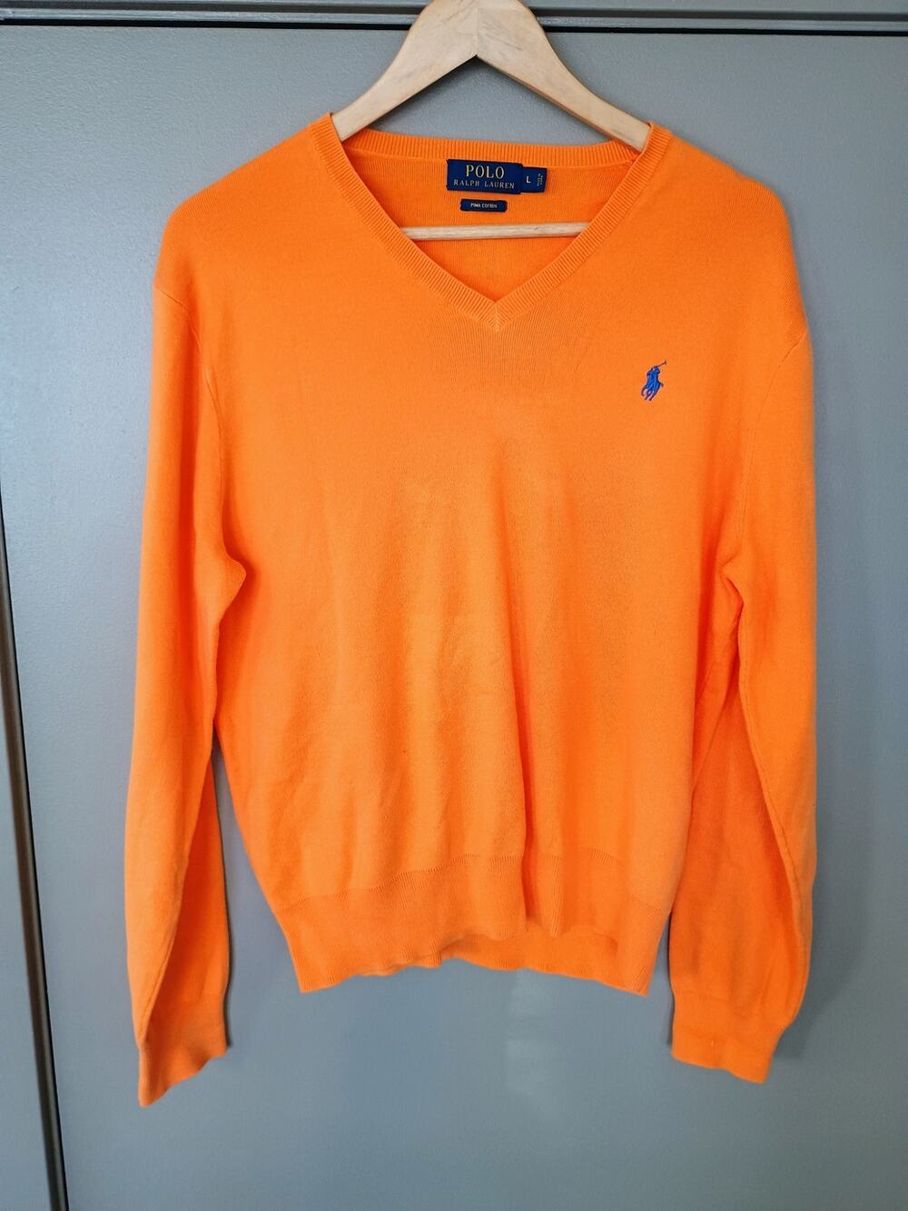 Polo Ralph Lauren Vibrant luxury Orange Pima Cotton maximalist Pony Logo preppy